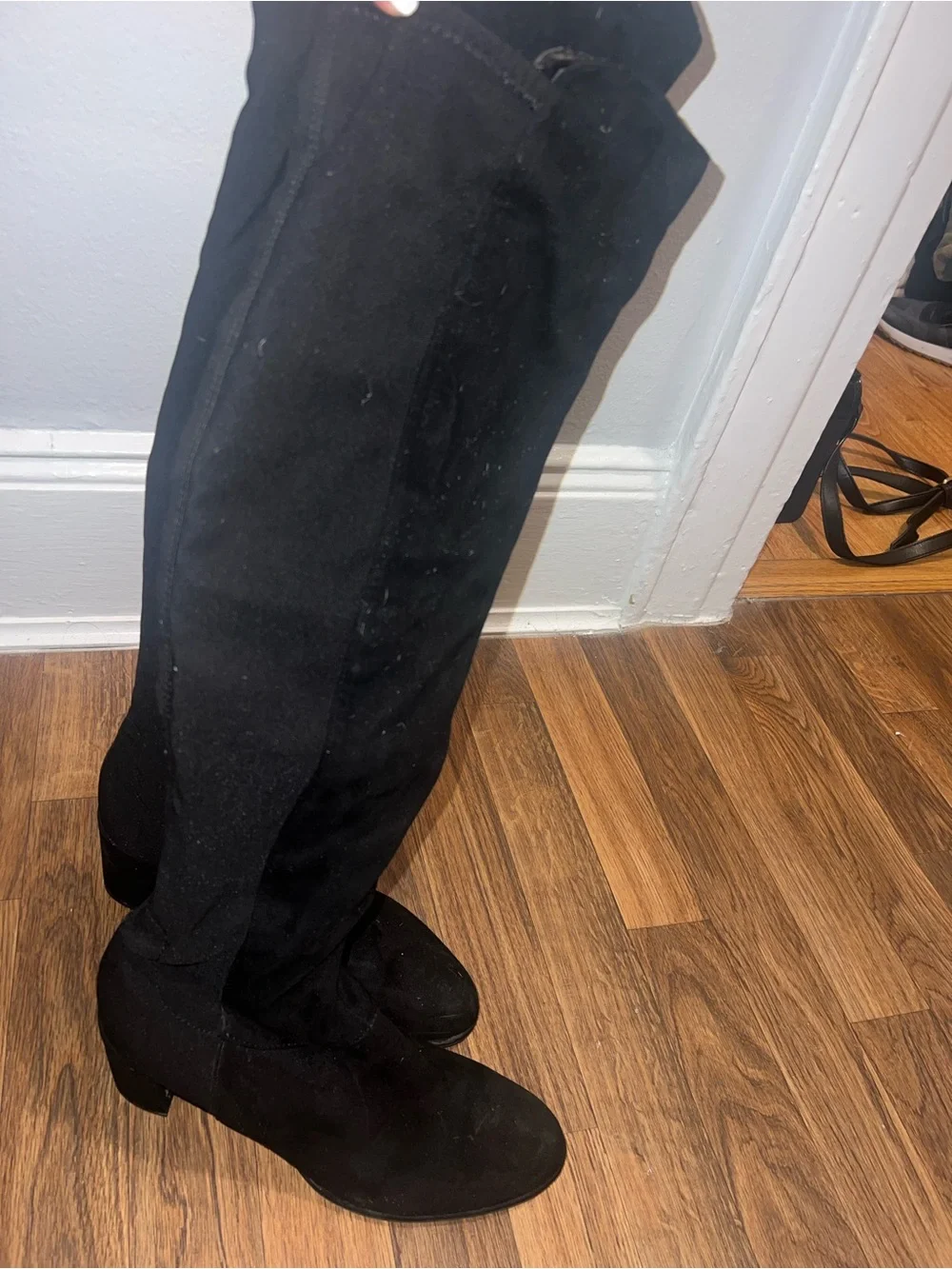 Marc Fisher Black Over-the-Knee Block Heel Boots - Picture 4 of 4
